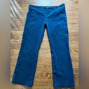 BETABRAND Denim Jeans Pull On Stretch Elastic‎ Waistband Comfy High Rise XL P